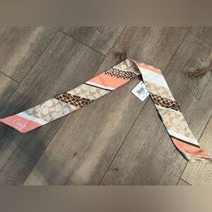 NWT Coach Multicolor Silk Scarf for Bags or Ponytail